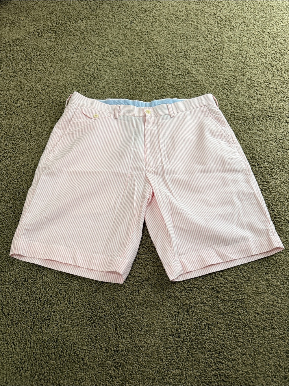 Men's Ralph Lauren Polo Golf Vintage Pink Candystripe Flat Front Shorts